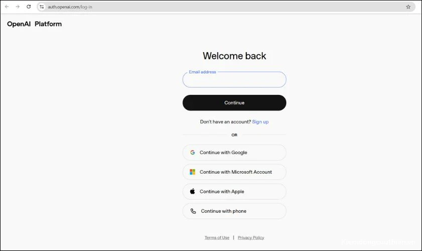 Đăng ký tài khoản ChatGPT trên openai.com