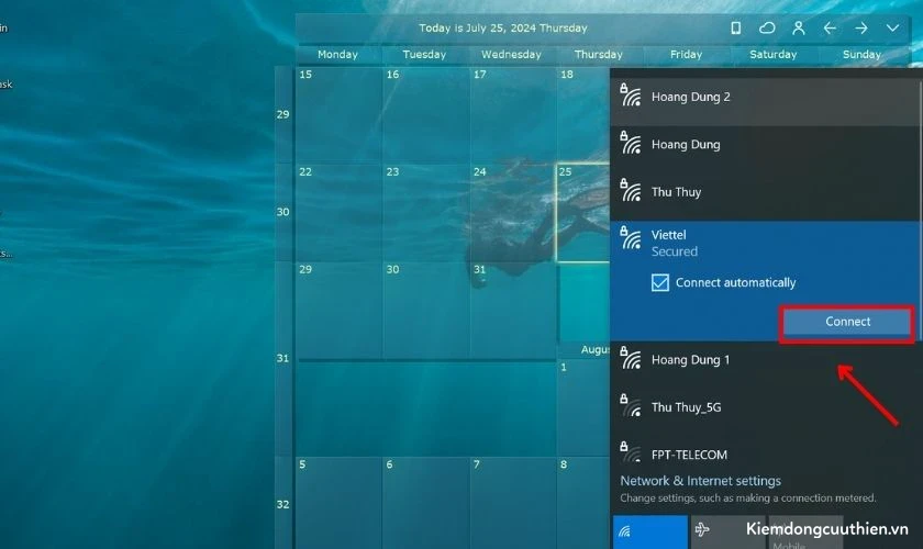 Thiết lập lại cấu hình mạng khi Cant connect to this network