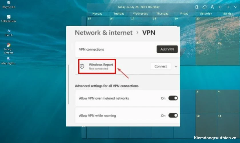 Nhấp vào Windows Report