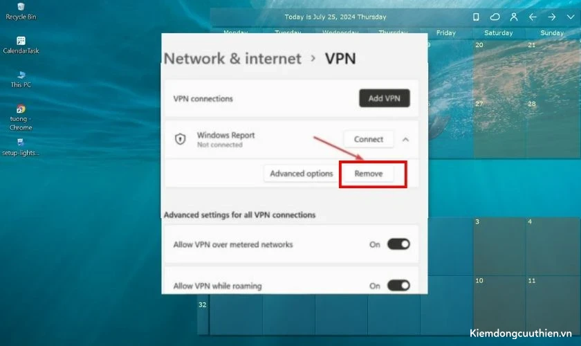 Sửa lỗi Cant connect to this network bằng cách vô hiệu hóa VPN