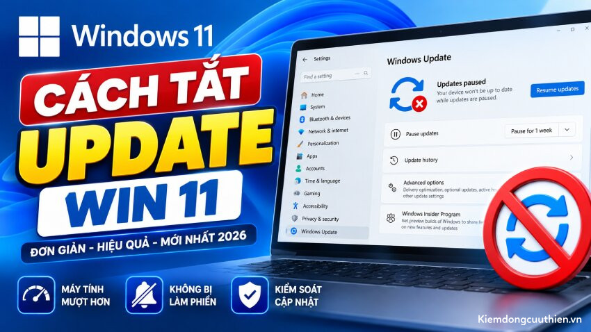 9 Cách Tắt Update Win 11