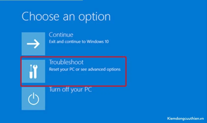 there-was-a-problem-resetting-your-pc-17 Chọn mục Troubleshoot