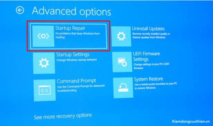 there-was-a-problem-resetting-your-pc-19 Chọn vào mục Startup Repair