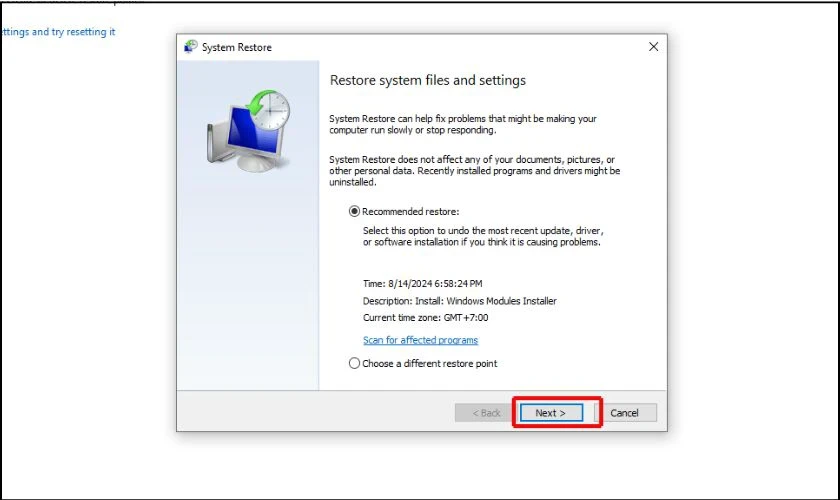 there-was-a-problem-resetting-your-pc-25 Tiếp tục chọn Next
