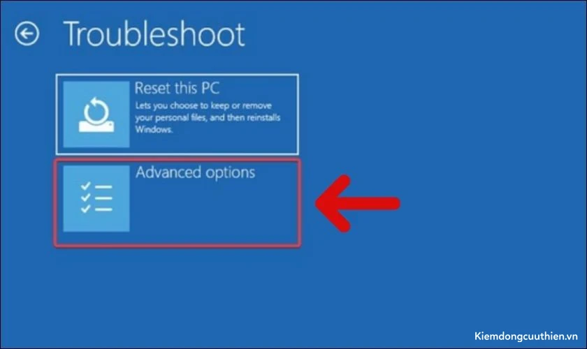 unexpected-kernel-mode-trap-6 Bạn lựa chọn Troubleshoot và ấn vào Advanced Options