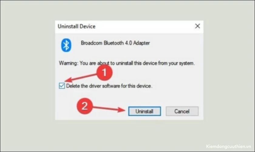 unexpected-kernel-mode-trap-8 Bạn tick vào ô Delete the driver software for this device và chọn Uninstall